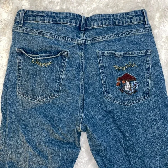 Hot Topic Blue Jeans with Ghost and Pumpkin Embroidery - Picture 3 of 7